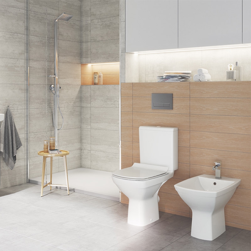 Bideu stativ Cersanit, Carina, rectangular, alb - imagine 2