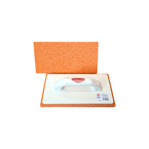 Drisca din cauciuc portocaliu, granulatie fina, maner si suport din plastic, 876 2F, 280x140x19, Pavan