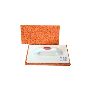 Drisca din cauciuc portocaliu, granulatie mare, maner si suport din plastic, 876 2G, 280x140x19, Pavan