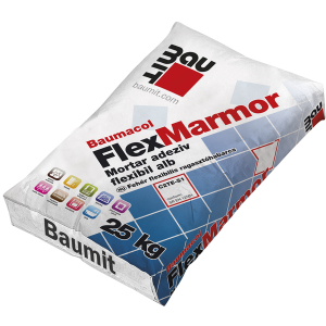 Adeziv superflexibil pentru marmura si piatra naturala, Baumit, FlexMarmor, interior / exterior, alb 25 kg