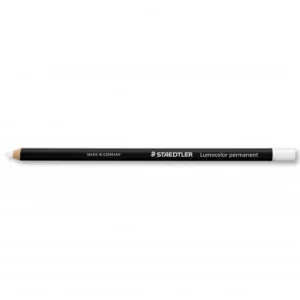 Creion industrial permanent STAEDTLER Lumocolor Glasochrom, Alb