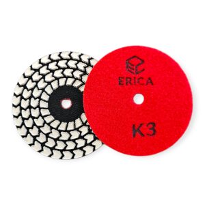 Pad/Discheta diamantata pentru slefuire, lustruire cu apa pentru granit, marmura, piatra, ceramica, K3, Erica